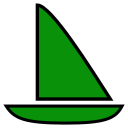 Dark green boat